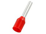 RS PRO Insulated Crimp Bootlace Ferrule, 12mm Pin Length, 1.7mm Pin Diameter, 1mm² Wire Size, Red