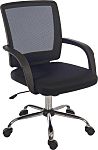 Kancelářská židle, Černá s nastavitelnou výškou na kolečkách Textilie, výška sedadla 44 → 52cm RS PRO