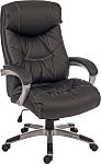 Manažerská židle, Černá s nastavitelnou výškou na kolečkách nepravá kůže, výška sedadla 47 → 56cm RS PRO