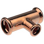 Copper Pipe Fitting, Push Fit 90° Equal Tee for 22 x 22 x 15mm pipe