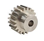 RS PRO Steel 12 Teeth Spur Gear, 1 Module, 5mm Bore Diam, 12mm Pitch Diam, 9mm Hub Diam