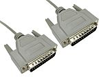 RS PRO Male 25 Pin D-sub to Male 25 Pin D-sub Serial Cable, 10m PVC