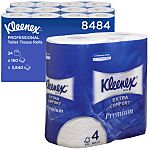 Role toaletního papíru, Bílá 4 ks 3840 archů 4 vrstva Kimberly Clark, sortiment: KLEENEX Premium Malé