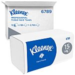Kimberly Clark Kleenex Folded White Paper Towel, 215mm, 2-Ply, 186 x 15 Sheets