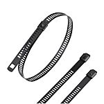 RS PRO Cable Tie, Ladder Single Lock, 300mm x 7 mm, Black 316 Stainless Steel, Pk-100