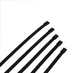 RS PRO Cable Tie, Ball Lock, 1.2m x 12 mm, Black 316 Stainless Steel