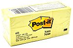 Nota adhesiva Post-It 653, 100 notas por base, Amarillo