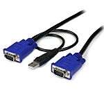 Cable KVM Negro Startech de 3m, con. A: USB A; VGA Macho, con. B: VGA Macho