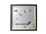 RS PRO Analogue Panel Ammeter 20 (Input)mA DC, 92mm x 92mm, 1 % Moving Coil