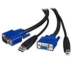Cable KVM Negro Startech de 1.8m, con. A: USB A; VGA Macho, con. B: USB B; VGA Hembra; macho