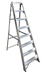 RS PRO Aluminium 8 steps Step Ladder, 1.7m open length