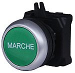 Push Button Head Grn 22mm Round "MARCHE"