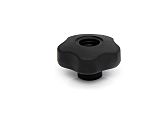 RS PRO Black Multiple Lobes Clamping Knob, M5, Threaded Through Hole
