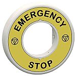 Schneider Electric Illuminated Marked Legend Ring for Use with Emergency Stop Mushroom Head Push-Button, Emergency Stop