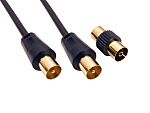 RS PRO Male TV Aerial Connector to Male TV Aerial Connector Coaxial Cable, 2m, RF Coaxial, Terminated