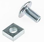 Clear Passivated Zinc Plated Steel Roofing Bolt, M10 x 20mm