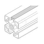 Perfil de cubrimiento Bosch Rexroth MGE de PVC Gris de 2m, para usar con ranura de 10mm, perfil de 40 mm, 45 mm, 50 mm,