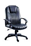 RS PRO Black Leather Executive Chair, 115kg Weight Capacity