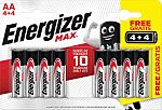 Energizer MAX Alkaline, Zinc Manganese Dioxide AA Battery 1.5V