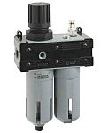 RS PRO G 1/4 FRL, Manual, Semi Automatic Drain, 20μm Filtration Size