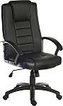 RS PRO Black Leather Faced Executive Chair, 115kg Weight Capacity