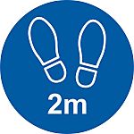 RS PRO Vinyl Social Distancing 2m Apart Floor Sign, Self-Adhesive 200mm