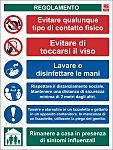 Značka pro zajištění rozestupu, PVC, text Regolamento Italština Ne, 400 x 300mm