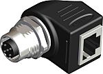 Adaptador conector circular, Ángulo de 90° RS PRO, de extremo M12 Hembra Hembra