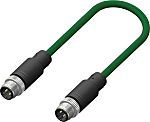 RS PRO Straight Male 4 way M12 to Male 4 way M12 Sensor Actuator Cable, 2m