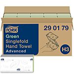 Tork Easy Handling™ Folded, Interleaved Green Paper Towel, 115 x 250mm, 2-Ply, 250 x 15 Sheets