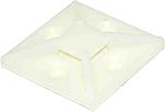 RS PRO Self Adhesive Natural Cable Tie Mount 38.5 mm x 38.5mm, 10.2mm Max. Cable Tie Width