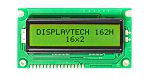 Display monocromo LCD alfanumérico Displaytech 162H de 2 filas x 16 caract., transflectivo