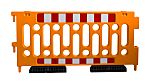 RS PRO Orange Polypropylene Safety Barrier, Red, White Tape