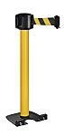 RS PRO Black & Yellow Steel Retractable Barrier, 10m, Yellow/Black Tape