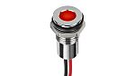 RS PRO Red Panel Mount Indicator, 1,8 → 3,3V dc, 8mm Mounting Hole Size, Lead Wires Termination, IP67