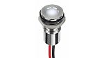 RS PRO White Panel Mount Indicator, 6V dc, 8mm Mounting Hole Size, Lead Wires Termination, IP67