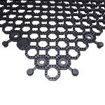 RS PRO Black Anti-slip Tile PVC Tile, Holes Finish 500mm x 500mm x 16mm