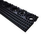 RS PRO Black Anti-slip Tile PVC Tile, Holes Finish 500mm x 60mm x 16mm