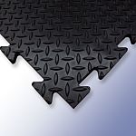 RS PRO Black Anti-slip Tile PVC Anti-Slip Tile 470mm x 470mm x 14mm