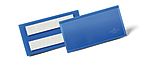 Durable Blue 100 x 38mm Smooth and rigid Logistic pockets, 53mm Height, 113mm Width