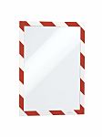 Durable DURAFRAME® SECURITY Red/White A4 Smooth and rigid Information Frame, 375mm Height, 236mm Width