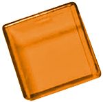 Panel Mount Indicator Lens Square Style, Amber, 18mm Long