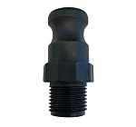 Polypropylene Resin Male Pneumatic Quick Connect Coupling, BSPT 1 1/2 in Thread