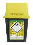 RS PRO 4L Yellow Snap On Polypropylene Waste Bin