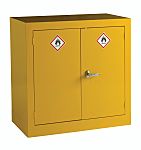 RS PRO Yellow Steel Lockable 2 Door Hazardous Substance Cabinet, 915mm x 915mm x 459mm