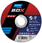 Norton Cutting Disc Aluminium Oxide Cutting Disc, 180mm x 2.5mm Thick, P24 Grit, BDX, 5 in pack