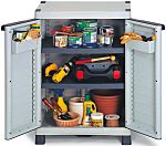 RS PRO PP Grey Modular Shelving Base Cabinet, 976mm, 700mm