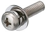 Yahata Neji Plain Pan Stainless Steel Tamper Proof Security Screw, M3 x 15mm