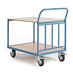 RS PRO Flatbed Wood Platform Trolley, 1050 x 700 x 1050mm, 400kg Load