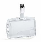 Durable Transparent Acrylic Badge holder with clip With Badge Reel